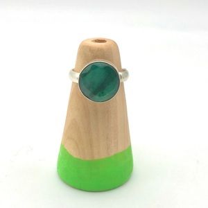 Silver plated Emerald ring